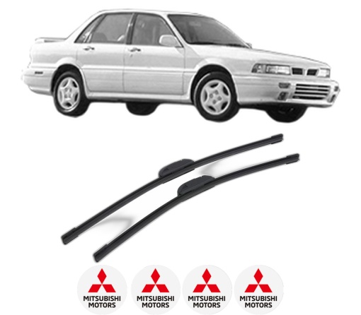 Set stergatoare MITSUBISHI GALANT VII Saloon (E5_A, E7_A, E8_A) din 1992-1996, pentru parbriz auto, 2 bucati, Bosch Aerotwin Retrofit, din cauciuc siliconat rezistent, 4 Stickere Auto MITSUBISHI