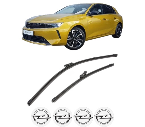Set stergatoare OPEL ASTRA L (OV5) din 2021-2023, pentru parbriz auto, 2 bucati, Valeo Silencio Xtrm, din cauciuc siliconat rezistent, 4 Stickere Auto OPEL