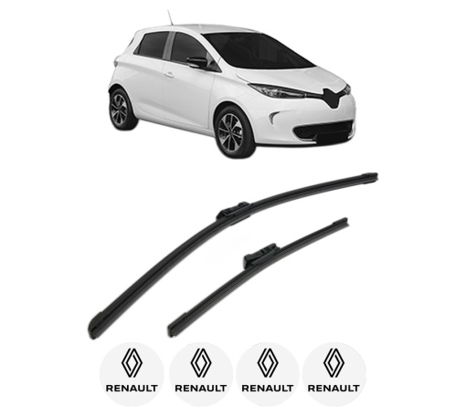 Set stergatoare RENAULT ZOE Hatchback Van (BFM_) din 2019, pentru parbriz auto, 2 bucati, Bosch Aerotwin, din cauciuc siliconat rezistent, 4 Stickere Auto RENAULT