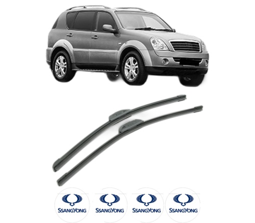 Set stergatoare SSANGYONG REXTON W / REXTON din 2012-2017, pentru parbriz auto, 2 bucati, Bosch Aerotwin Retrofit, din cauciuc siliconat rezistent, 4 Stickere Auto SSANGYONG