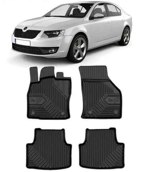 Skoda Octavia III Scout Din 05.2013 - 05.2020, Hatchback , Set Covorase Auto Tip Tavita Premium 3D, din cauciuc