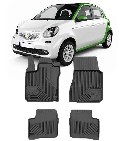 Smart Forfour II Din 2014 - Prezent, Hatchback , Set Covorase Auto Tip Tavita Premium 3D, din cauciuc