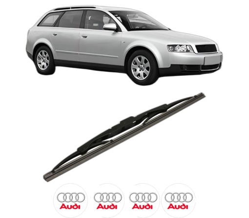 Stergator lamela spate AUDI A4 B6 Avant (8E5) din 2001 - 2004, pentru luneta auto, Bosch Twin, din cauciuc siliconat rezistent, 4 Stickere Auto AUDI