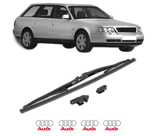 Stergator lamela spate AUDI A6 C4 Avant (4A5) din 1994 - 1997, pentru luneta auto, Valeo Silencio, din cauciuc siliconat rezistent, 4 Stickere Auto AUDI