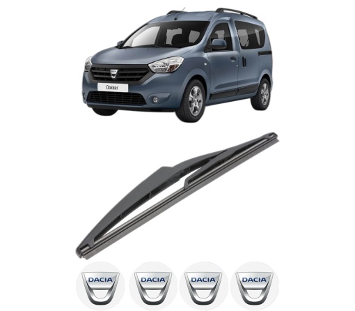 Stergator lamela spate DACIA DOKKER Box Body/MPV din 2012 - 2021, pentru luneta auto, Valeo Silencio, din cauciuc siliconat rezistent, 4 Stickere Auto DACIA