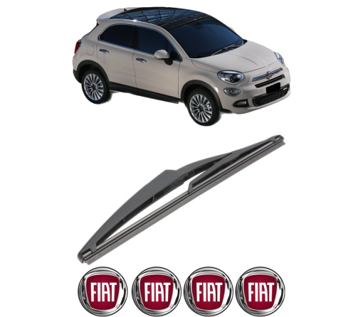 Stergator lamela spate FIAT 500X (334_) din 2014 - 2020, pentru luneta auto, Valeo Silencio, din cauciuc siliconat rezistent, 4 Stickere Auto FIAT