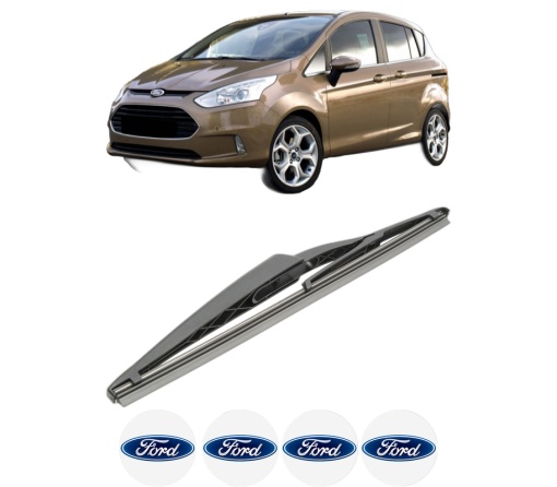 Stergator lamela spate FORD B-MAX (JK) din 2012, pentru luneta auto, Bosch Twin, din cauciuc siliconat rezistent, 4 Stickere Auto FORD