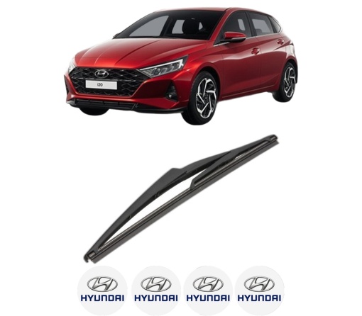 Stergator lamela spate HYUNDAI i20 III (BC3, BI3) din 2020, pentru luneta auto, Valeo Silencio, din cauciuc siliconat rezistent, 4 Stickere Auto HYUNDAI