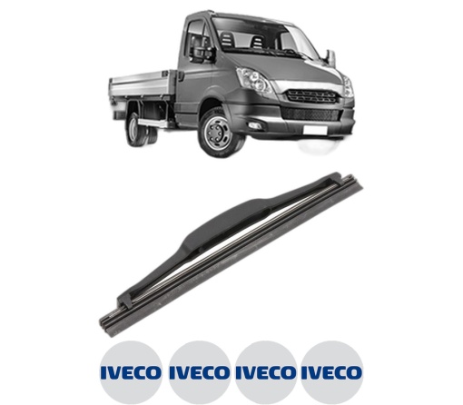 Stergator lamela spate IVECO DAILY V Platform/Chassis din 2011 - 2014, pentru luneta auto, Valeo Silencio, din cauciuc siliconat rezistent, 4 Stickere Auto IVECO