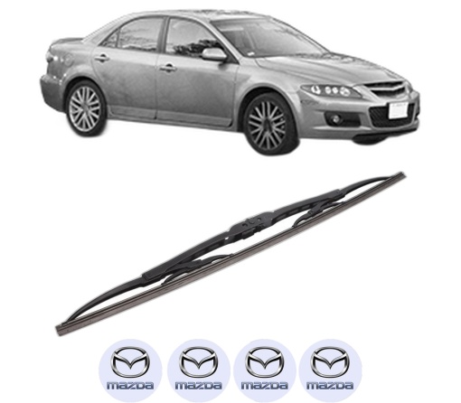 Stergator lamela spate MAZDA 6 Hatchback (GG) din 2002 - 2007, pentru luneta auto, Bosch Twin, din cauciuc siliconat rezistent, 4 Stickere Auto MAZDA