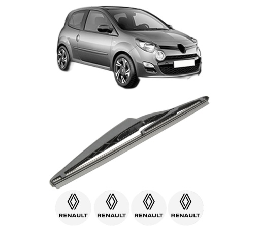 Stergator lamela spate RENAULT TWINGO II (CN0_) din 2007 - 2014, pentru luneta auto, Bosch Twin, din cauciuc siliconat rezistent, 4 Stickere Auto RENAULT