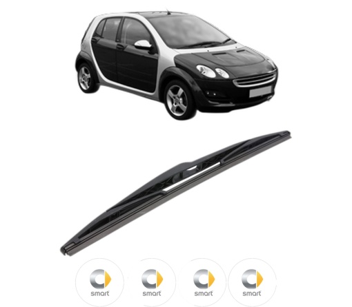 Stergator lamela spate SMART FORFOUR (454) din 2004 - 2006, pentru luneta auto, Bosch Twin, din cauciuc siliconat rezistent, 4 Stickere Auto SMART