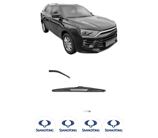 Stergator lamela spate SSANGYONG KORANDO (C300) din 2021, pentru luneta auto, Valeo Silencio, din cauciuc siliconat rezistent, 4 Stickere Auto SSANGYONG