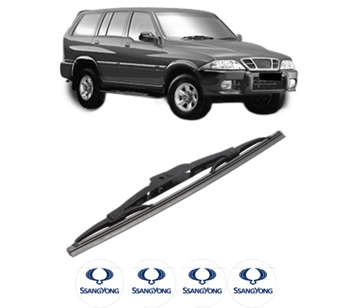 Stergator lamela spate SSANGYONG MUSSO (FJ) din 1995 - 2007, pentru luneta auto, Bosch Twin, din cauciuc siliconat rezistent, 4 Stickere Auto SSANGYONG