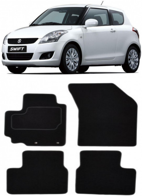 Suzuki Swift IV Set covorase auto din mocheta premium, dedicate pentru Suzuki Swift IV Hatchback fabricat intre 2010-2020, calitate extra
