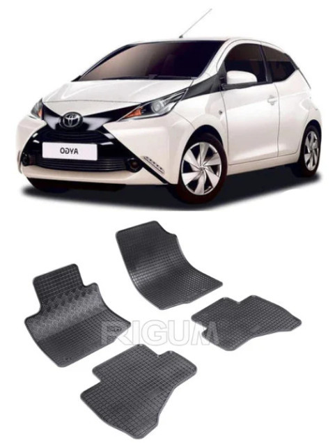Toyota Aygo I, Hatchback, fabricat din 2005 - 06.2014, set covorase auto dedicate, din cauciuc 100% Premium