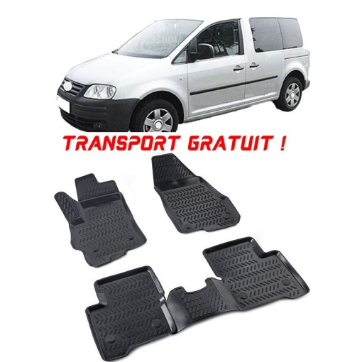 Volkswagen Caddy III Panelvan 1St Row 2004-2020 Set 2 covorase auto din cauciuc tip tavita premium line 3D - Transport Gratuit!