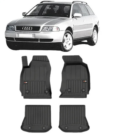 Audi A4 B5 Din 1995 - 10.2001, Combi , Set Covorase Auto Tip Tavita Premium 3D, din cauciuc
