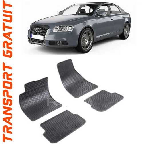 Audi A6 C6, Sedan, fabricat din 03.2006 - 2011, set covorase auto dedicate, din cauciuc 100% Premium