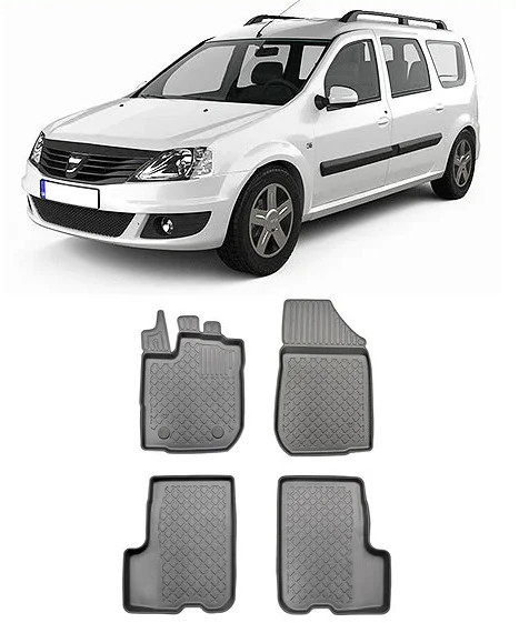 Dacia Logan II Mcv, Combi, Din 09.2013 - 12.2020 , Set Covorase Auto Tip Tavita Premium 3D, din cauciuc