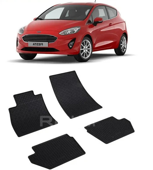 Ford Fiesta VII, Hatchback, fabricat din 07.2017 - Prezent, set covorase auto dedicate, din cauciuc 100% Premium