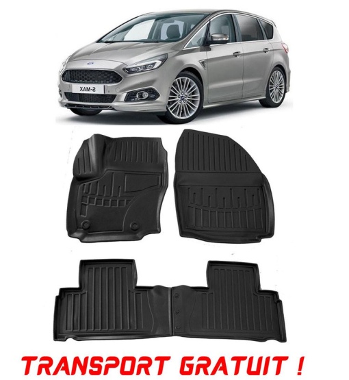 Ford S-Max (2006-2014) Sisteme FIXare Ovale Set covorase auto cauciuc G.Modern Line 3D transport gratuit