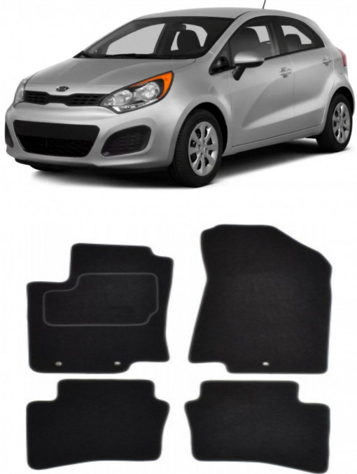 Kia RIO III Set covorase auto din mocheta premium, dedicate pentru Kia RIO III Hatchback fabricat intre 2011-2017, calitate extra