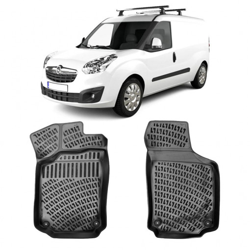 Opel Combo C 2001-2011 Set 2 Covorase Auto (Fata) Cauciuc Tip tavita Premium Line 3D