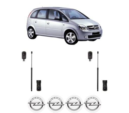 Set 2 amortizoare portbagaj haion OPEL MERIVA A MPV (X03) din 2003-2010, 2 bucati, MAGNUM TECHNOLOGY, 4 stickere auto OPEL