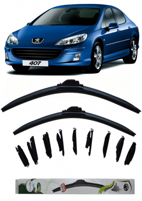 Set 2 stergatoare Kontakt Multi Adapter 71 cm/71 cm compatibile cu Peugeot 407 (6D_) din 2004-2010 (71 cm/71 cm)