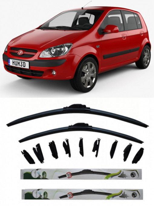 Set 2 stergatoare Multi Adapter 60/48 cm compatibile cu Hyundai Getz(2002) (55 cm/35 cm)