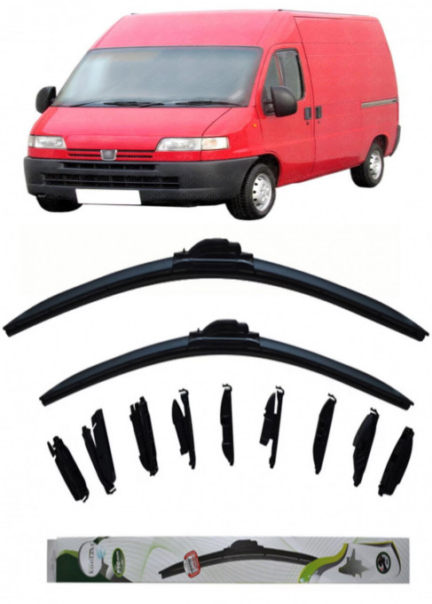 Set 2 stergatoare Multi Adapter 60/48 cm compatibile cu Peugeot Boxer(1994 - 2002) (55 cm/53 cm)