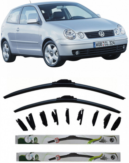 Set 2 stergatoare MultiAdapter 53cm/45cm compatibile cu Volkswagen POLO III CLASSIC (6V2) (1995-2001) (53 cm/45 cm)