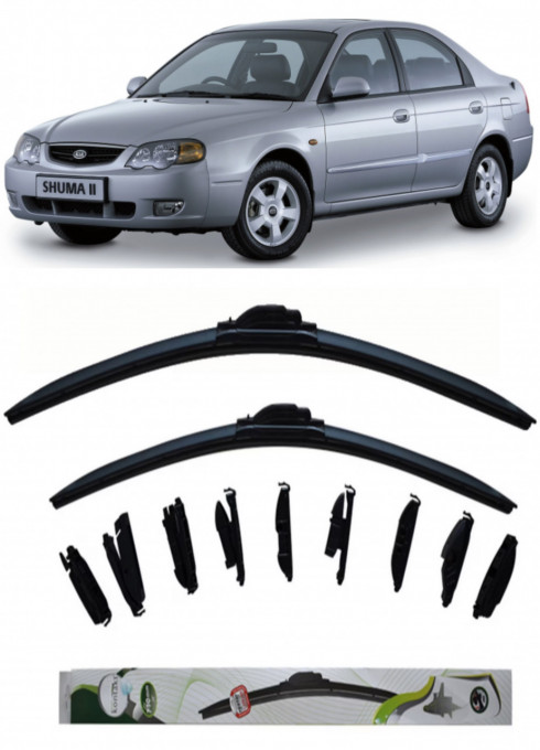 Set 2 stergatoare MultiAdapter 53cm/48cm compatibile cu Kia SHUMA II Saloon (FB) (2001-2004) (53 cm/48 cm)