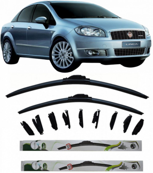 Set 2 stergatoare MultiAdapter 65cm/38cm compatibile cu Fiat LINEA (323_, 110_) (2007) (65 cm/38 cm)