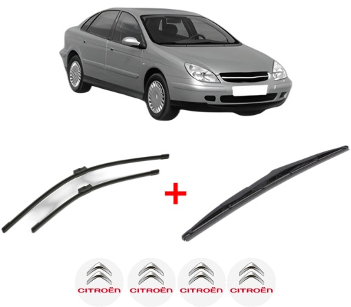 Set 3 stergatoare CITROEN C5 I (DC_) din 2001 - 2004, pentru parbriz si luneta fata si spate auto, Bosch Twin, din cauciuc siliconat rezistent, 4 Stickere Auto CITROEN