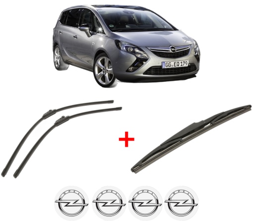 Set 3 stergatoare OPEL ZAFIRA TOURER C (P12) din 2011 - 2019, pentru parbriz si luneta fata si spate auto, Bosch Twin, din cauciuc siliconat rezistent, 4 Stickere Auto OPEL