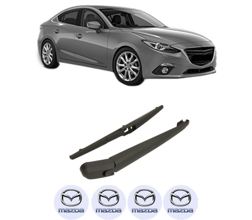 Set brat stergator spate cu lamela pentru MAZDA 3 Saloon (BM_, BN_) din 2013-2019, pentru spate, din cauciuc siliconat rezistent, 4 stickere auto MAZDA