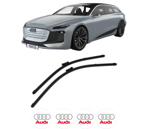 Set stergatoare AUDI A6 e-tron Avant (GH5) din 2024, pentru parbriz auto, 2 bucati, Valeo Silencio Xtrm, din cauciuc siliconat rezistent, 4 Stickere Auto AUDI