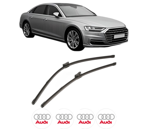 Set stergatoare AUDI A8 D5 (4N2, 4N8, 4NC, 4NL) din 2017-2021, pentru parbriz auto, 2 bucati, Valeo Silencio Xtrm, din cauciuc siliconat rezistent, 4 Stickere Auto AUDI