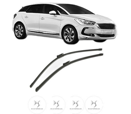 Set stergatoare DS DS 5 (KF_) din 2015-2018, pentru parbriz auto, 2 bucati, Bosch Aerotwin, din cauciuc siliconat rezistent, 4 Stickere Auto DS