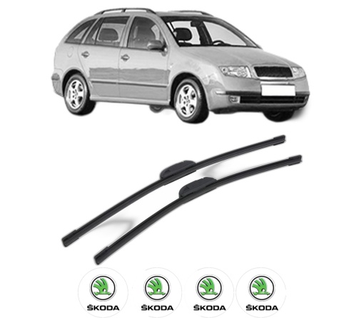 Set stergatoare SKODA FABIA I Combi (6Y5) din 2000-2006, pentru parbriz auto, 2 bucati, Bosch Aerotwin Retrofit, din cauciuc siliconat rezistent, 4 Stickere Auto SKODA