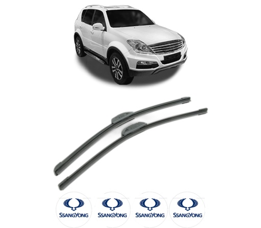 Set stergatoare SSANGYONG REXTON W / REXTON VAN din 2015, pentru parbriz auto, 2 bucati, Bosch Aerotwin Retrofit, din cauciuc siliconat rezistent, 4 Stickere Auto SSANGYONG