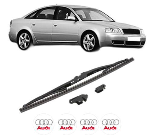 Stergator lamela spate AUDI A6 C5 (4B2, 4B4) din 1999 - 2005, pentru luneta auto, Valeo Silencio, din cauciuc siliconat rezistent, 4 Stickere Auto AUDI