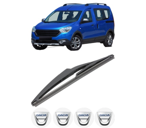 Stergator lamela spate DACIA DOKKER MPV (KE_) din 2012 - 2021, pentru luneta auto, Valeo Silencio, din cauciuc siliconat rezistent, 4 Stickere Auto DACIA