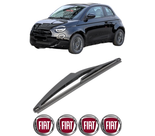 Stergator lamela spate FIAT 500e (332_) din 2020, pentru luneta auto, Valeo Silencio, din cauciuc siliconat rezistent, 4 Stickere Auto FIAT