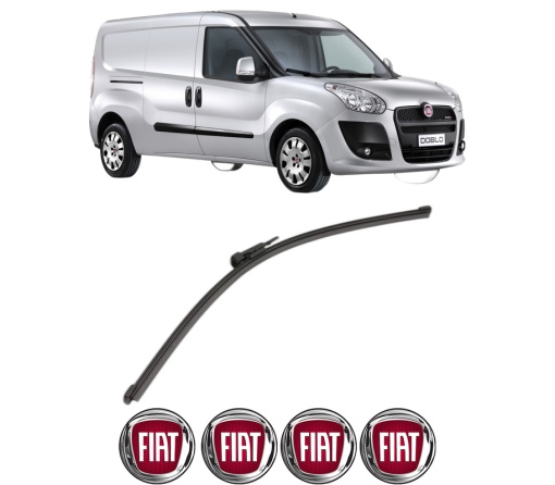 Stergator lamela spate FIAT DOBLO Bus (263_) din 2010 - 2023, pentru luneta auto, Valeo Silencio Xtrm, din cauciuc siliconat rezistent, 4 Stickere Auto FIAT