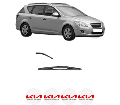 Stergator lamela spate KIA CEE'D SW (ED) din 2007 - 2012, pentru luneta auto, Valeo Silencio, din cauciuc siliconat rezistent, 4 Stickere Auto KIA