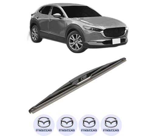 Stergator lamela spate MAZDA CX-30 (DM) din 2019, pentru luneta auto, Valeo Silencio, din cauciuc siliconat rezistent, 4 Stickere Auto MAZDA