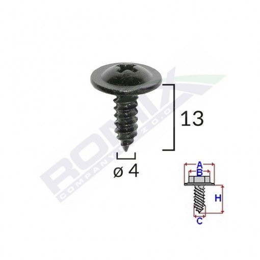 SURUB CU CAP INCRUCISAT DIAMETRU 4MM SET 10 BUC